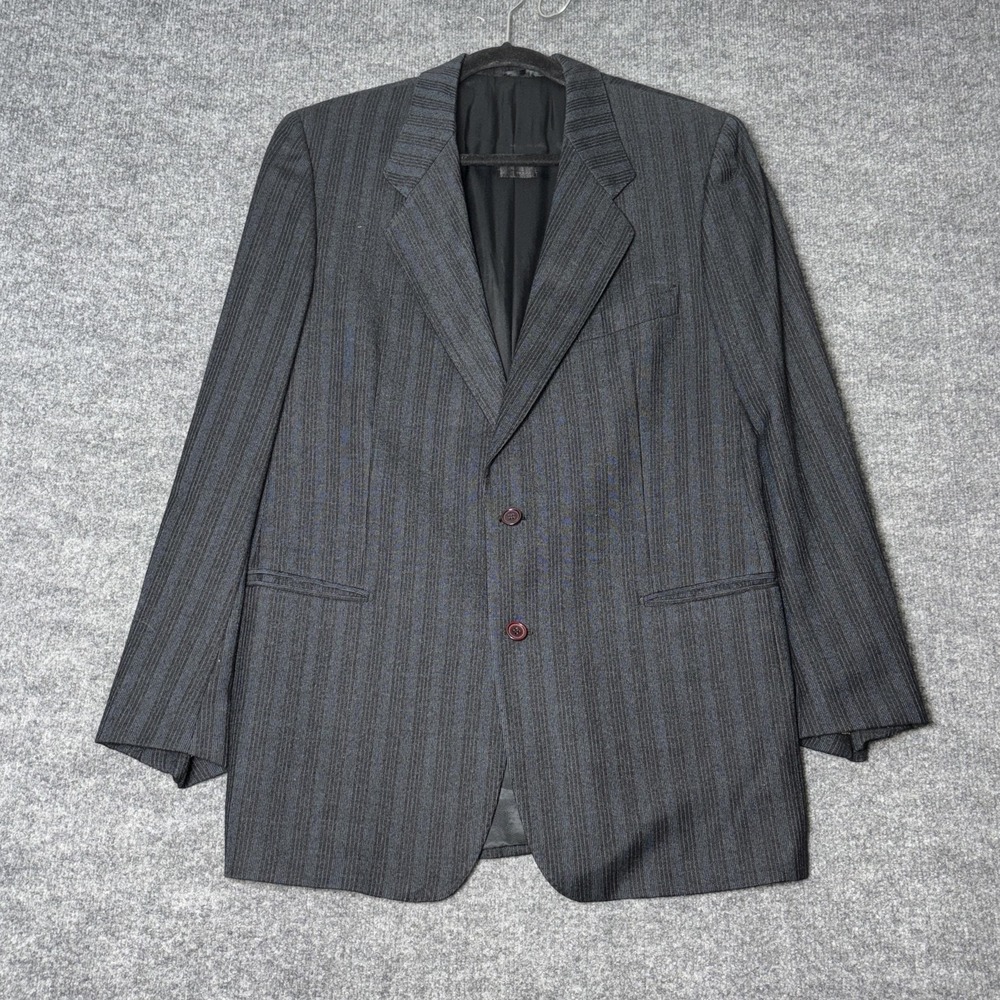 Principe Suit Mens 42L 32x33 Gray Stripe Wool Viscose Made In Italy 2 Piece